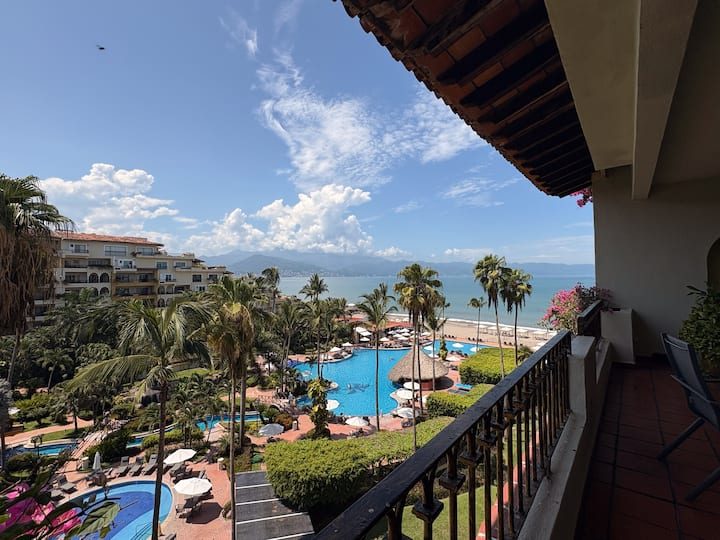 View from the terrace of Casa de la Vida over Banderas Bay
